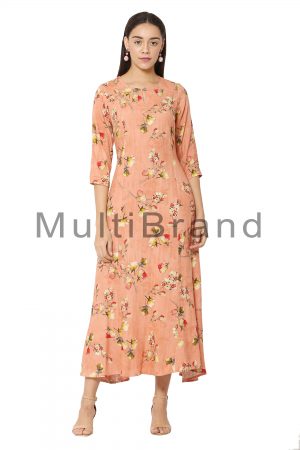 Peach color long dress08 | MultiBrand Kurti