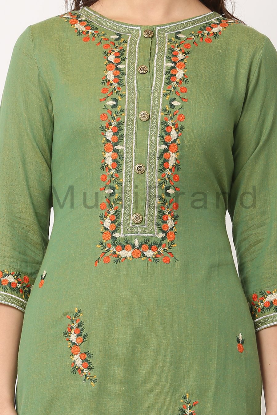 Green color Wholesale Straight line kurta39 | MultiBrand Kurti