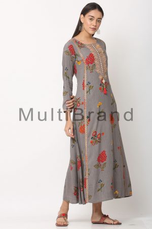 Grey color Long dress05 | MultiBrand Kurti