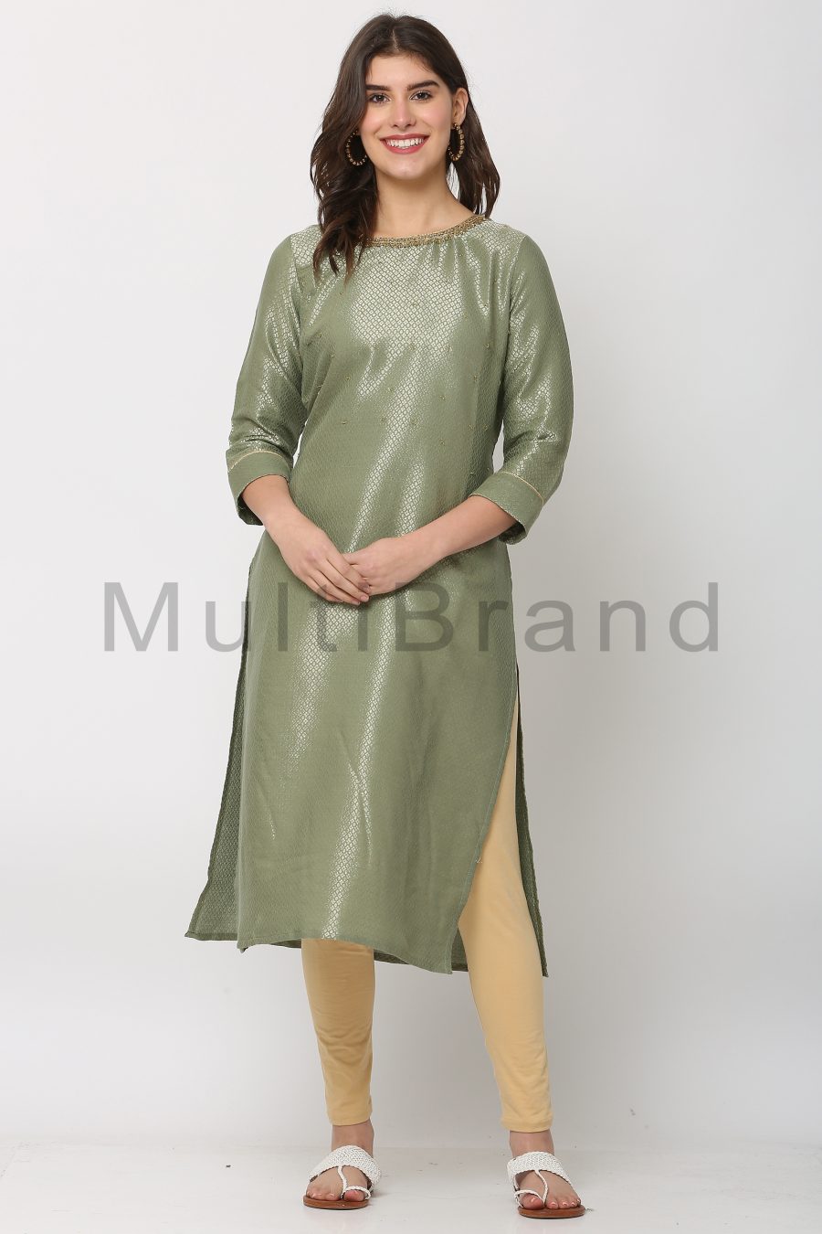 Mehndi color kurti35 | MutiBrand Kurti