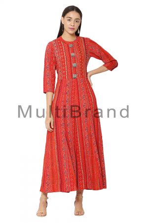 Red color long dress09 | MultiBrand Kurti