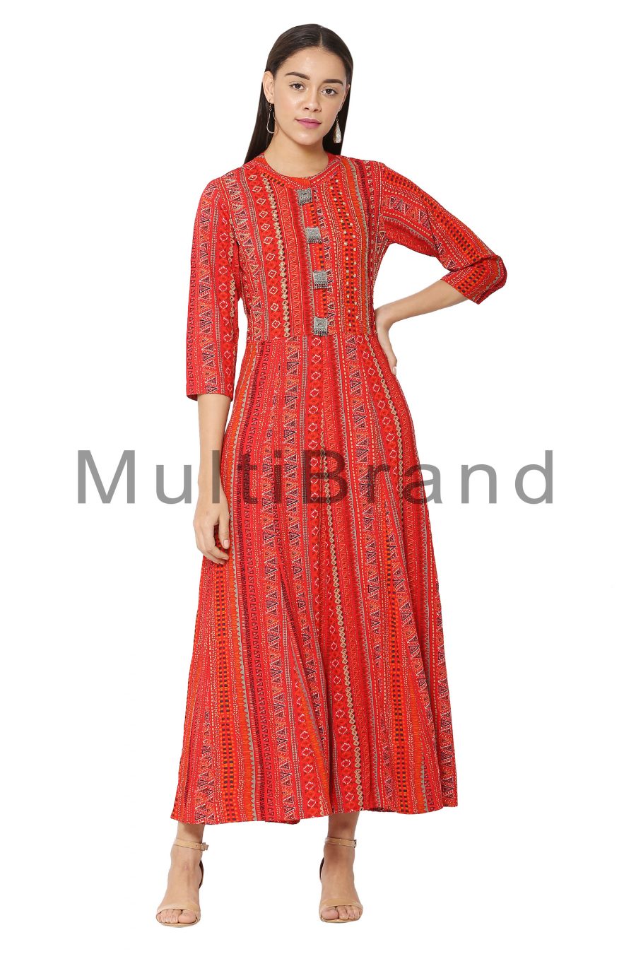 Red color long dress09 | MultiBrand Kurti
