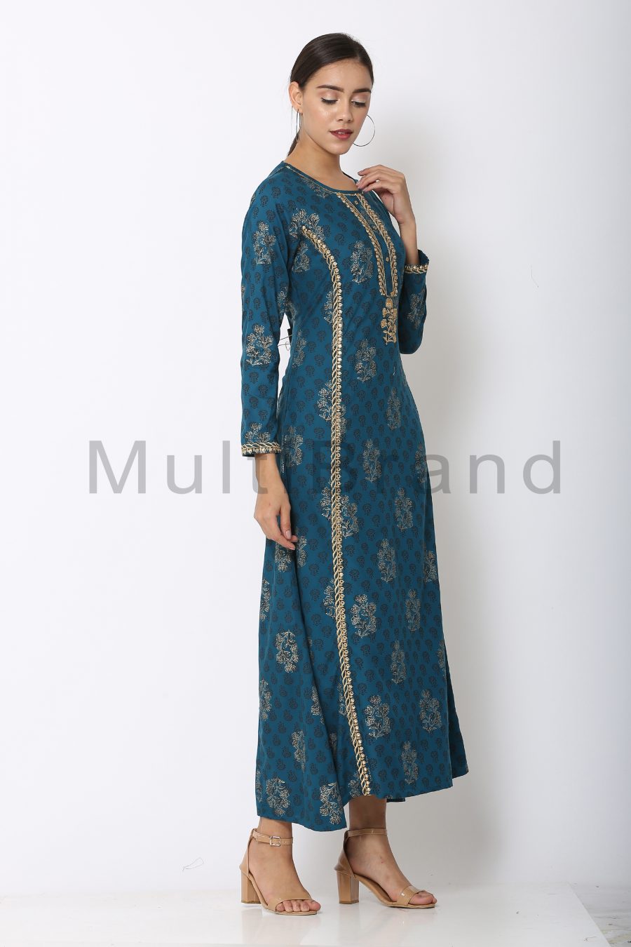 Blue color Long Dress 05 | MultiBrand Kurti