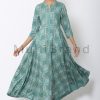 Teal color long dress 06| MultiBrand kurti