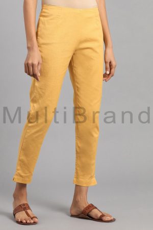 Yellow Ankle Length Trouser| MultiBrand Kurti02