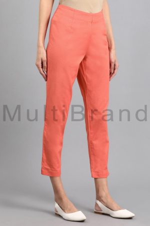 Orange Ankle Length Trouser| MultiBrand Kurti05