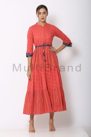 Red Color Long Dress 02 | MultiBrand Kurti